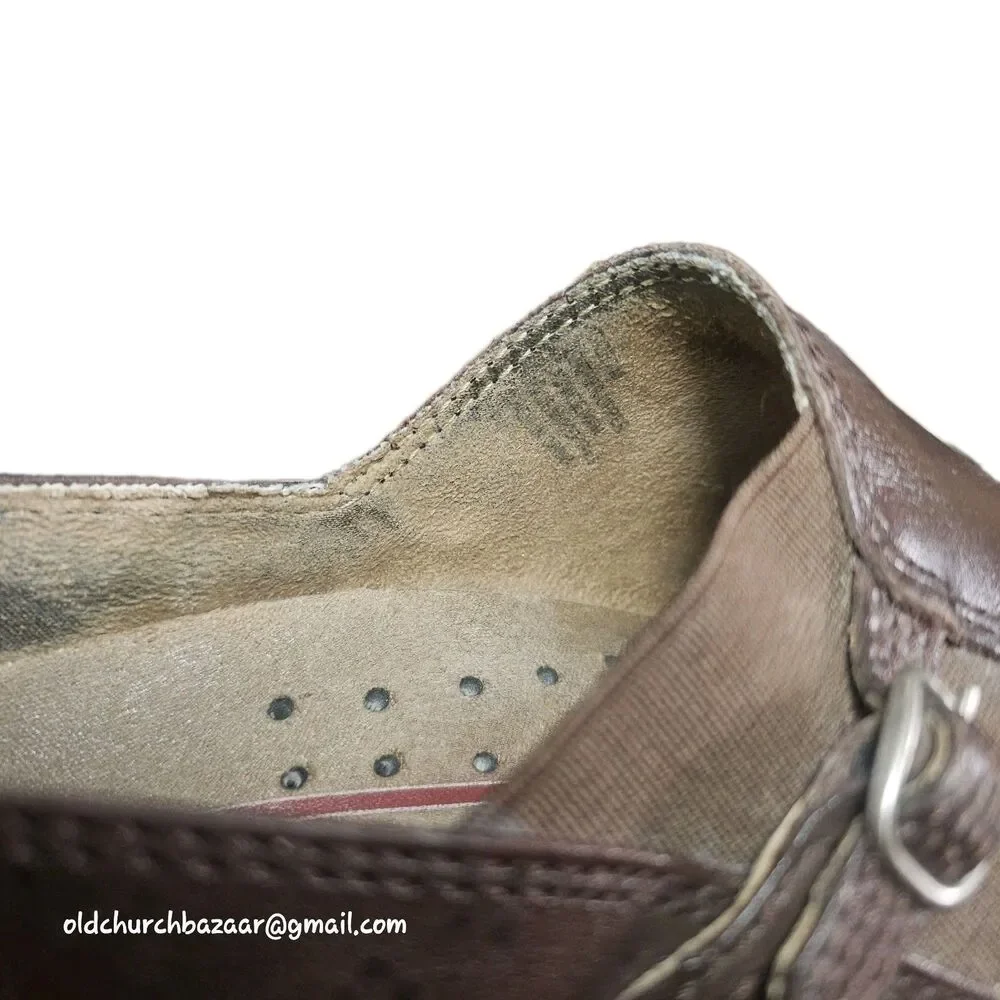 Klogs Brown Leather Clogs With Side Buckle Slip Resistant/ Non- Marking Size 7 M